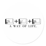 CTRL+ALT+DEL ROUND STICKER