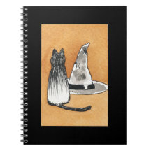 Cuaderno del gorra del gato negro y de la bruja