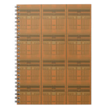 Cuaderno espiral geométrico anaranjado complejo de