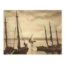 ¡Cualquier persona para las ostras!  Barcos de pes Postal