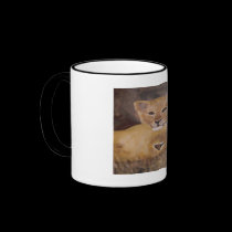 "Cub & Mama Lion" Ringer Mug mugs
