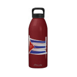 Cuba Brush Flag Water Bottle