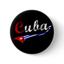 Cuba Button with Cuban Flag Colors by salsa_shirt Cuba Button with Cuban Flag Colors