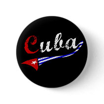 Cuba Button with Cuban Flag Colors