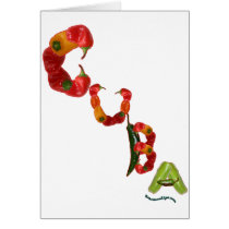 Cuba Chili Peppers Greeting Cards