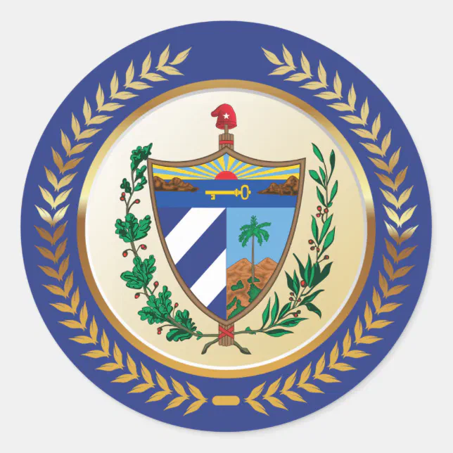 Cuba Coat Of Arms Classic Round Sticker Zazzle