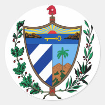 cuba coat of arms round sticker