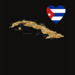 Cuba Flag Heart Map Fitted AA T-Shirt