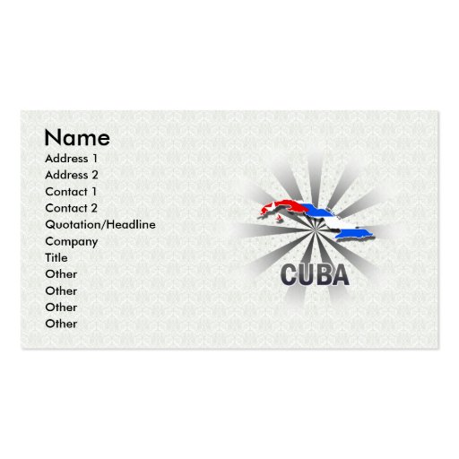 Cuba Flag Map 2.0 Business Card Templates (front side)