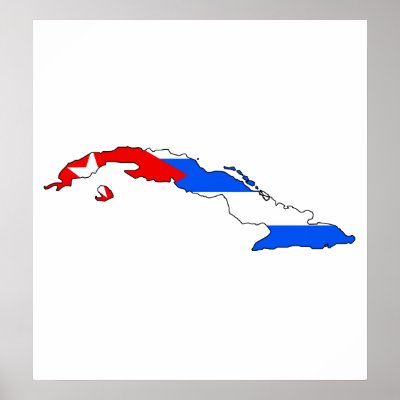 Cuba Flag Map full size Print