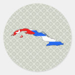 Cuba Flag Map full size Round Sticker