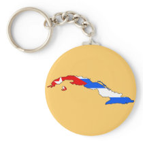 Cuba flag map keychains