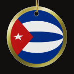 Cuba Fisheye Flag Ornament