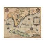 Cuba & Florida Map 1591 Posters