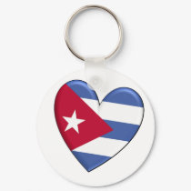 Cuba Heart Flag Keychain