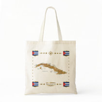 Cuba Map + Flags Bag