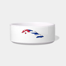 CUBA MAP CAT BOWLS