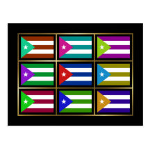 Cuba Multihue Flags Postcard