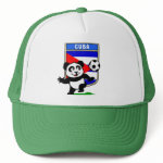 This adorable little panda is too cute! He's featured in front of a large flag from Cuba and ready to play football and score some goals. This cute design is perfect for football players and soccer fans.