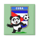 This adorable little panda is too cute! He's featured in front of a large flag from Cuba and ready to play football and score some goals. This cute design is perfect for football players and soccer fans.