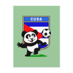 This adorable little panda is too cute! He's featured in front of a large flag from Cuba and ready to play football and score some goals. This cute design is perfect for football players and soccer fans.