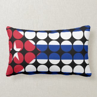 Cuba Stylish Girly Chic : Polka Dot Cuban Flag Throw Pillow