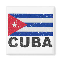 Cuba Vintage Flag Refrigerator Magnet