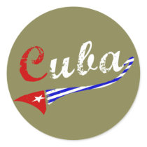 Cuban Flag Round Stickers