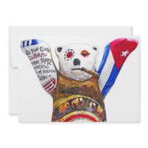 Cuban Teddy Bear with Cigar, White Back(pst) Invites
