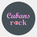 Cubans Rock - Cute Pink Round Stickers
