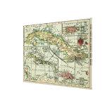 CubaPanoramic MapCuba Stretched Canvas Prints