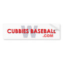 Cubbies Baseball W bumper stickers