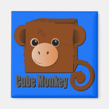 "Cube Monkey" Cute Square Monkey Magnets