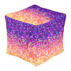 Cube Pouf Glitter Graphic