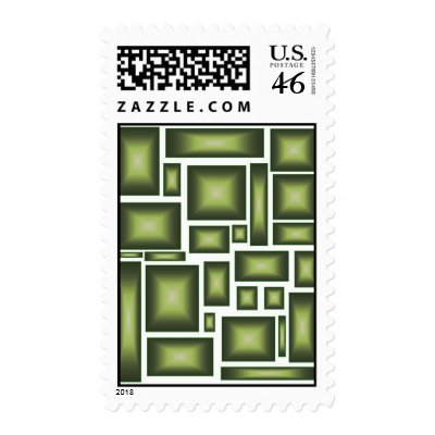 Cubed Green Postage Stamp by dndartstudio