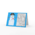 Cubed Snowman With Heart Holiday Photo Card by mariannegilliand Cubed Snowman With Heart Holiday Photo Card