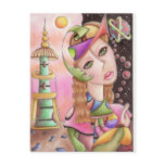 Cubist Abstract Art Postcard ~ "Far From Home"