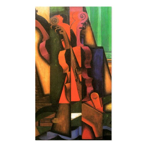 Cubist art Violin and Guitar painting by Juan Gris Business Card (front side)