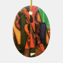 Cubist art Violin and Guitar painting by Juan Gris Christmas Ornament