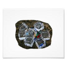 Cubos de hielo y bombillas en la fotografía de la 