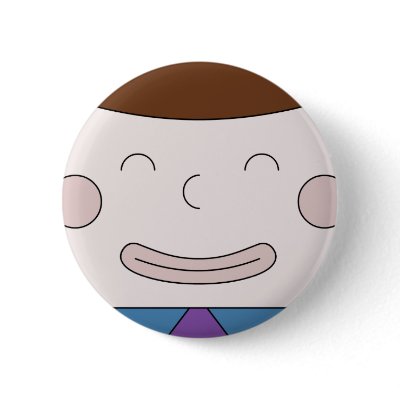 Cuboy Face On Badge Pins by theediblecastle
