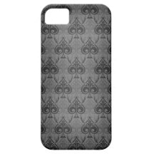 Cuckold-Cuckoldress-Hotwife damask pattern - Black iPhone 5 Cover