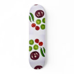Cucumbers, tomatoes, snow peas and red onion skate deck