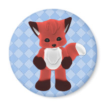 Cuddle Fox Toon Magnet by mariannegilliand Cuddle Fox Toon Magnet