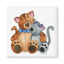 Cuddle Kitties Magnet by 13BlackCatsDesigns Cuddle Kitties Magnet