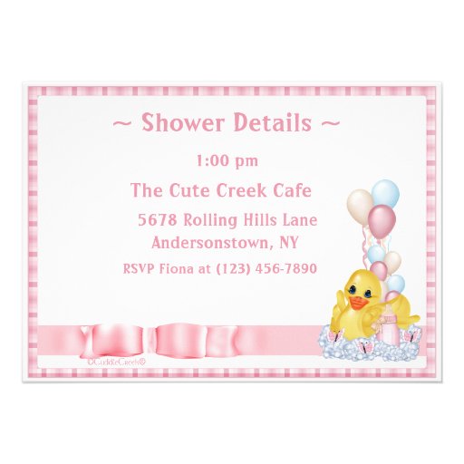 CuddleCreek® BathTimeDuck Shower Invitation