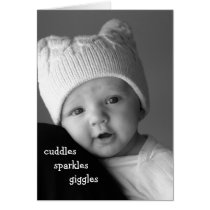 Cuddles, Sparkles, Giggles baby card cards
