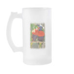 Cuddling Lorikeets Frosted Beer Mug