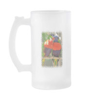 Cuddling Lorikeets Frosted Beer Mug