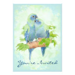 Cuddling Tropical Parrot Wedding Anniversary invitations